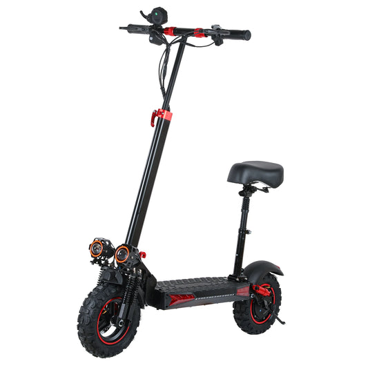1200W High-Performance Electric Scooter - 50km/h Max Speed 48V18Ah Battery Foldable Aluminum Frame Dual Disc Brakes LED Lighting